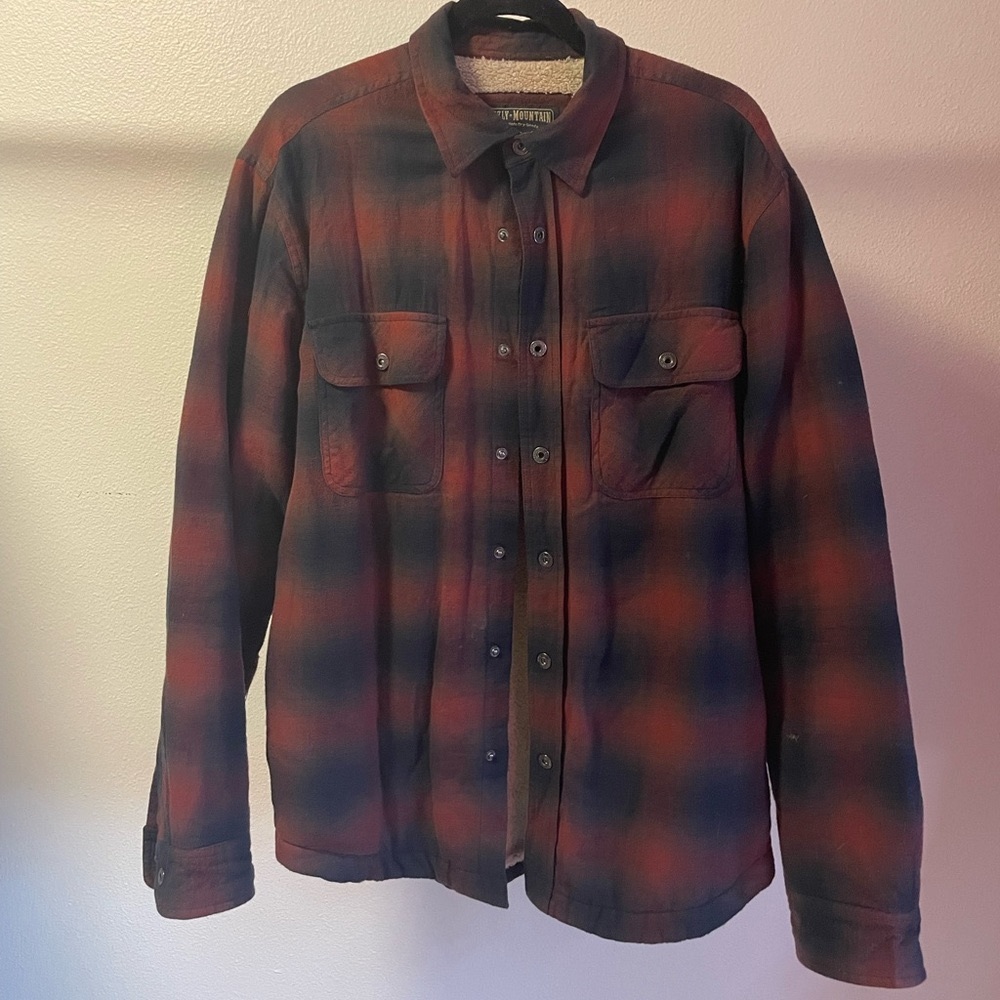Mens Grizzly Mountain button up flannel jacket